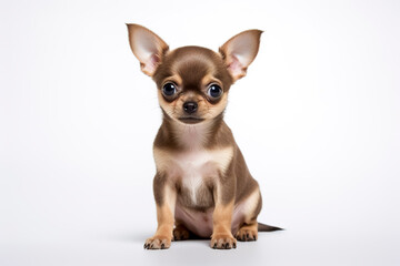 A Cute little Chihuahua Dog isolated on white plain background