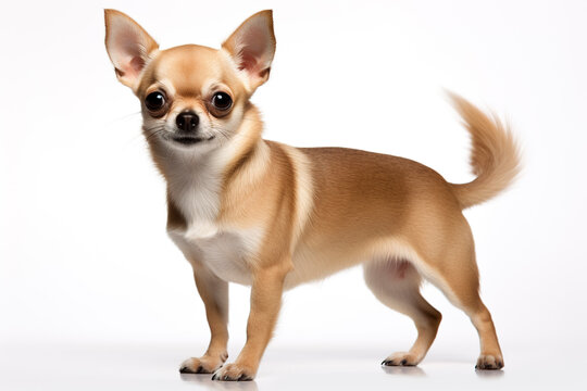 A Chihuahuas Dog isolated on white plain background