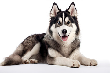 A Siberian Huskies Dog isolated on white plain background