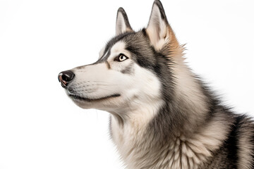 Fototapeta premium A Siberian Huskies Dog isolated on white plain background