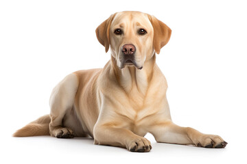 A Labrador Retriever Dog isolated on white plain background
