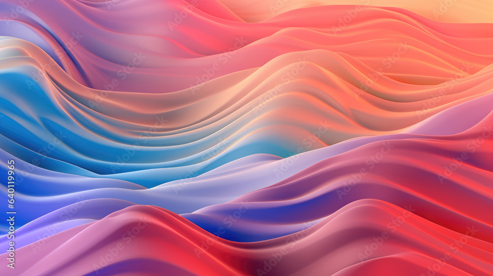 Poster Abstract Vibrant Colorful Gradient Fluid Flow Wave Background extreme closeup. Generative AI.