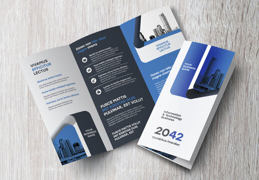 Blue Trifolds Brochure Layout
