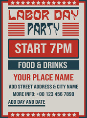 Labor day party  poster flyer social media post design