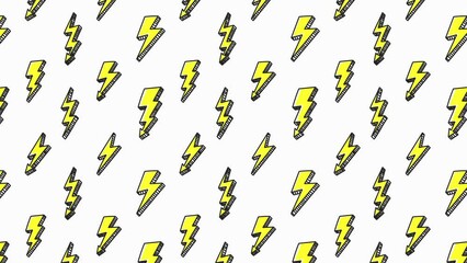 thunder bolt lightning bold doodle background animation loop - Powered by Adobe