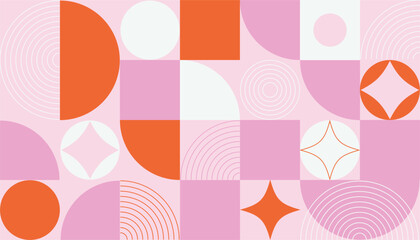 Abstract geometric pattern design background vector. Wallpaper design with circle, square, line and sparkle shape. Modern and trendy illustration perfect for decor, cover, print, banner.