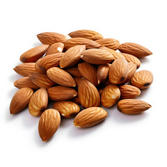 almonds on a white background 