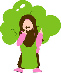 Kid in vegetable costume Illustration, vegetarian, kids education, vegetable clipart 