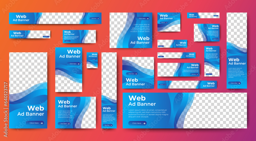 Sticker set of promotion kit banner template design with modern and minimalist concept user for web page, ad