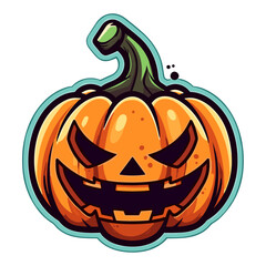 pumpkin on white background. Orange pumpkin with smile for your design for the holiday Halloween. Vector illustration