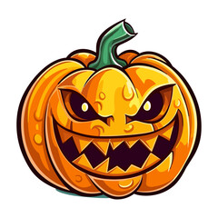pumpkin on white background. Orange pumpkin with smile for your design for the holiday Halloween. Vector illustration