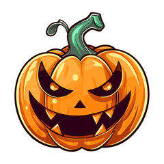 pumpkin on white background. Orange pumpkin with smile for your design for the holiday Halloween. Vector illustration