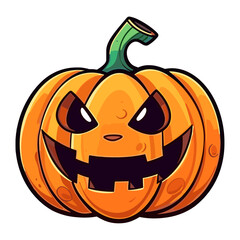pumpkin on white background. Orange pumpkin with smile for your design for the holiday Halloween. Vector illustration