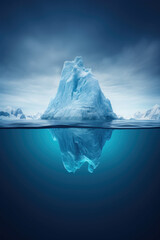 Fototapeta na wymiar Iceberg in clear blue water