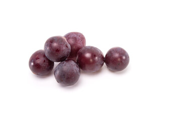 Japnese black grape or kyoho grape isolated on white background. copy space.