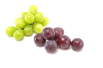 Japanese muscat grape, black grape isolated on white background. copy space.