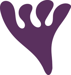 Abstract hand drawn leaves branch shape