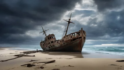Keuken foto achterwand Schip old ship in the sea