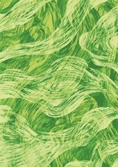 Green leaf brush stroke on paper background illustration for decoration on nature, organic lifestyle and healthy concept.