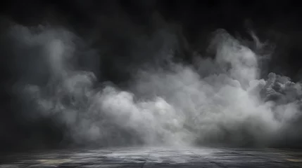 Foto op Aluminium Texture dark concrete floor with mist or fog, AI generative © Lucky Ai