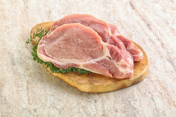 Raw pork loin for coocking