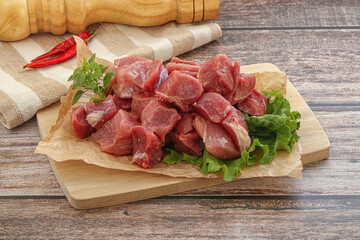 Raw pork cube for roast