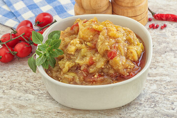 Caucasian Mangal salad with baked vegetables