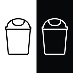 black and white garbage bin icon, vector, template, logo, trendy, collection, flat, design 
