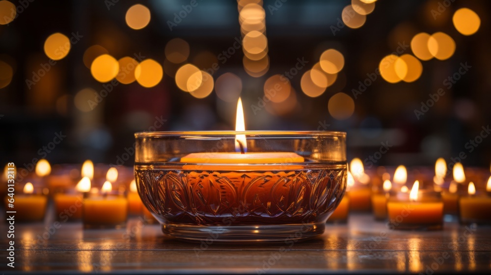 Poster candles in the glass