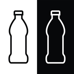 black and white water bottle icon, vector, template, logo, trendy, collection, flat, design 