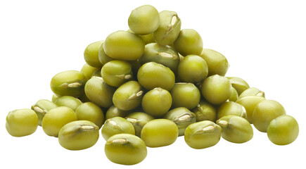 Heap of organic mung beans isolated