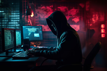 From a dimly lit hideout, a faceless cyber criminal meticulously deploys a powerful ransomware strain, targeting vulnerable systems