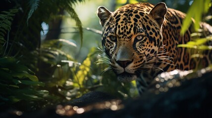 Green forest cheetah animal brown jaguar picture Ai generated art