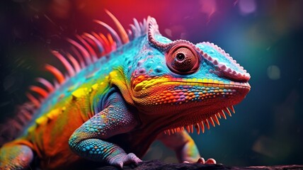 Obraz premium Head lizard chameleon animal wikipedia picture Ai generated art