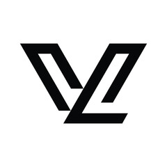 VL Alphabet letters Initials Monogram logo LV, V and L