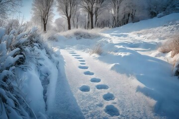 foot prints on snow