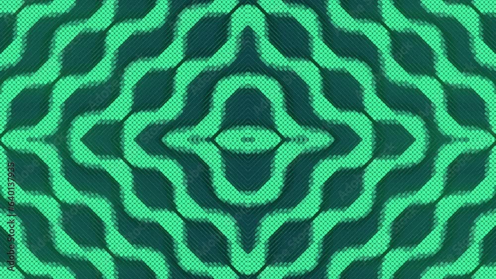 Leinwandbilder Endless seamless loop animation of moving green geometric pattern. Digital background. 3d rendering. 4K, Ultra HD resolution
