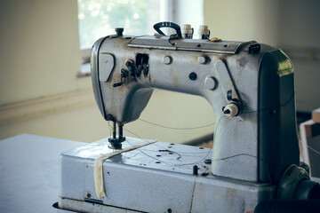 old sewing machine in a factory