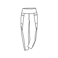 Sport legging pants, yoga leggings with high waist, legging fashion flat vector illustration 