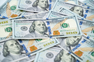 100 American dollars background.