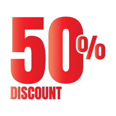 50 percent discount deal icon, 50% special offer discount vector, 50 percent sale price reduction offer, Friday shopping sale discount percentage design