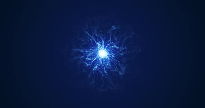 An abstract star that emits waves of high-energy particles into space.