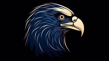 Obraz premium Minimalistic logo with an eagle, generative AI.