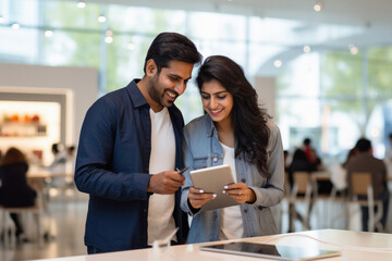 Young indian couple doing shopping together - Powered by Adobe