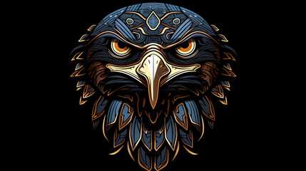 Creative logo with an eagle head, generative AI.