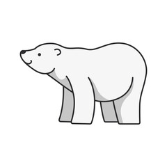 polar bear animal isolated icon vector illustration design  black and white