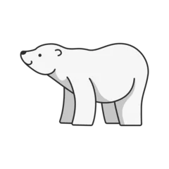 Foto op Canvas polar bear animal isolated icon vector illustration design  black and white © YKreatif