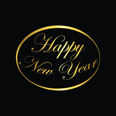 gold color happy new year icon, vector, template, logo, trendy, collection, flat, design