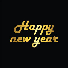 gold color happy new year icon, vector, template, logo, trendy, collection, flat, design