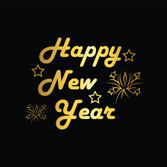 gold color happy new year icon, vector, template, logo, trendy, collection, flat, design